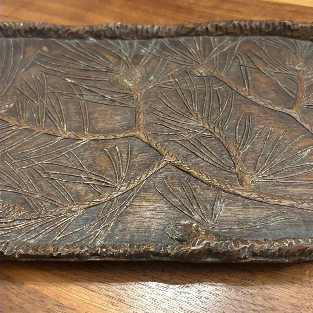 Pine Bough Decorative Tray by Black Forest Decor